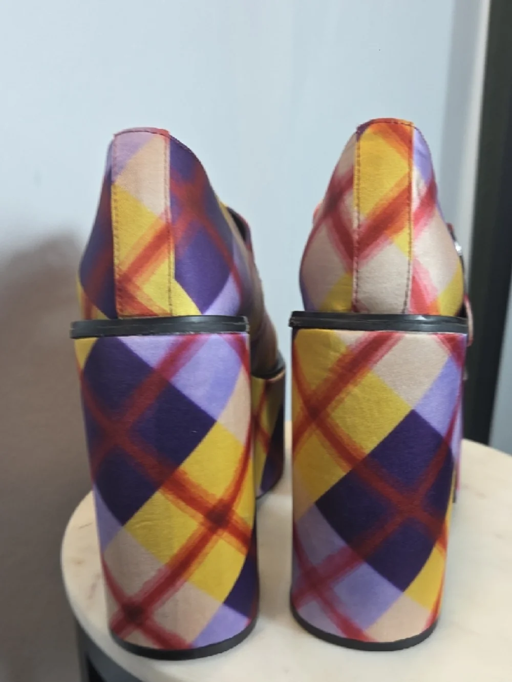 dELiA*s Multicolor Plaid Platform Mary Jane Heels Size 10 *RARE VINTAGE